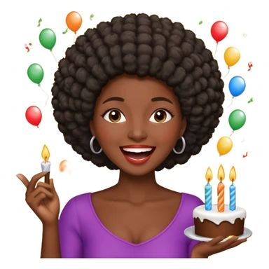 Classic mustang dark women with short Afro sing happy birthday sticker