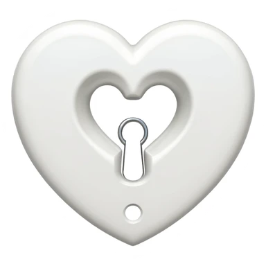 white heart with a keyhole sticker