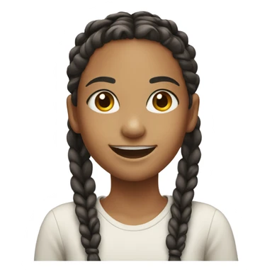 smiling girl with braids sticker