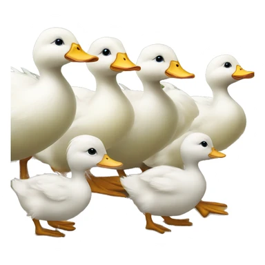 Little ducklings following their mother duck in a line sticker