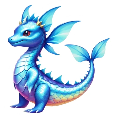 Shiny Exotic Colorful epic Lapras-Salamence-Vaporeon-Fakémon-hybrid-creature (full body)  sticker