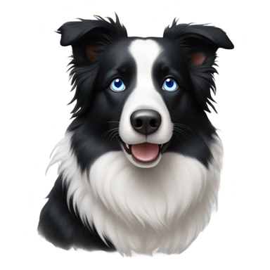 Border Collie schwarz weiß with blue eyes  sticker