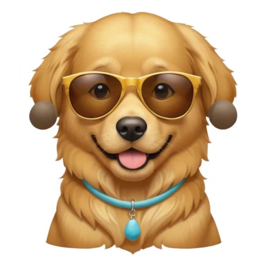 a golden retriever wearing sunglasses on a beach sticker