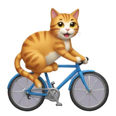 cat riding a bike  sticker