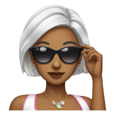 diva girl putting sunglasses on sticker