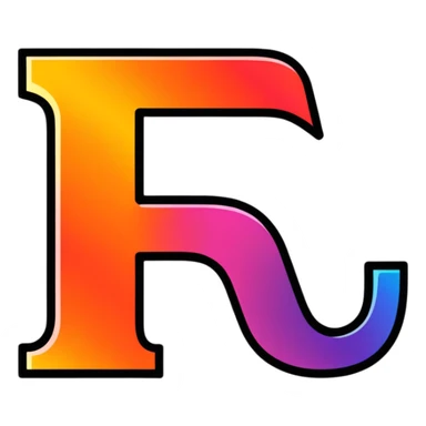 Colorful Gradient Alphabetical Letter “E” sticker