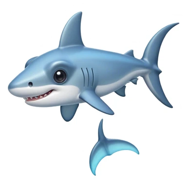 Cinematic Cute Hammerhead Shark Portrait Emoji, Head tilted playfully and inquisitively, with a charming, distinctive hammer-shaped head and wide, expressive eyes on either side, a sleek, smooth body accented by gentle fin curves, Simplified yet irresistibly adorable features, highly detailed, glowing with a soft, inviting ocean glow, high shine, affectionate and lively, stylized with a touch of whimsical marine charm, soft glowing outline, capturing the essence of a mischievous yet endearing hammerhead that seems as if it could swim out of the screen into your heart! sticker
