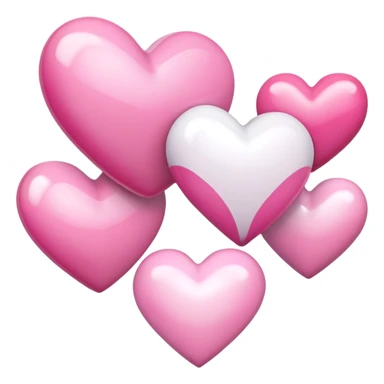 Pink and white hearts sticker