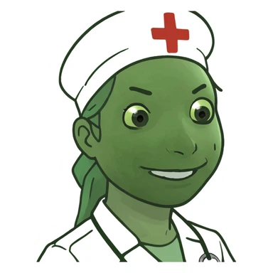 Gorgeous youn make nurse with elderly patient  sticker