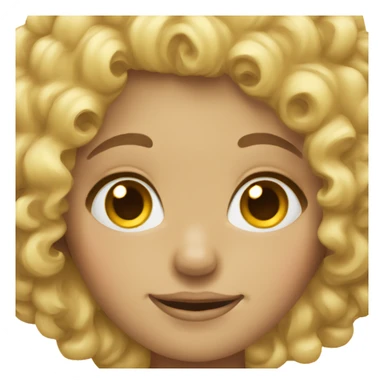 Blonde curly hair girl wink sticker
