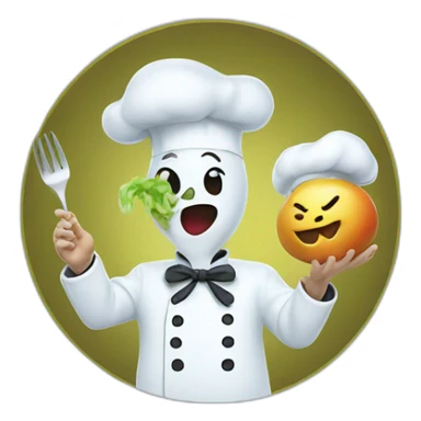 ghost chef blowing a kiss heart sticker