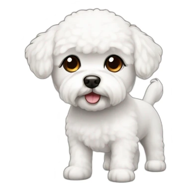 Small bichon frise dog with dark brown eyes sticker