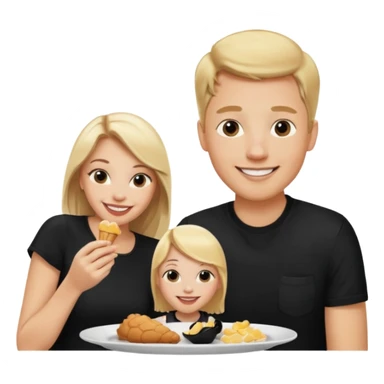 Couple with blonde hair wearing black eating chick filet  sticker