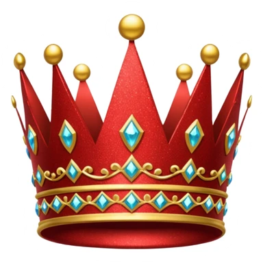 red glitter crown sticker
