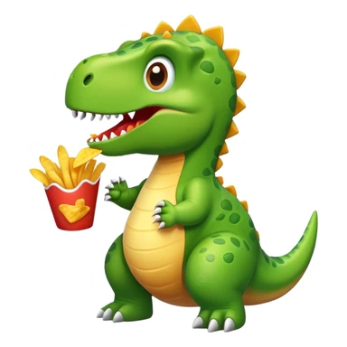 Dinosaur eating chips sticker