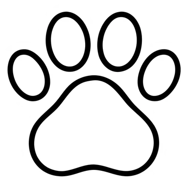 Simple pawprint with pads, animal paw print sticker