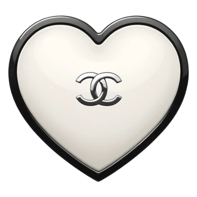 Chanel sport logo white heart sticker