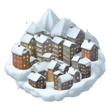 Snow falling on a tiny city  sticker