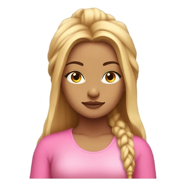 girl meditating with pink outfit and long dirty blonde hair and long eyelashes  sticker