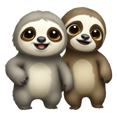 baby male and female sloth sticker