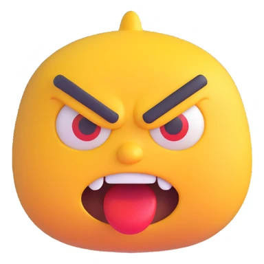 angry emoji, exaggerated features sticker