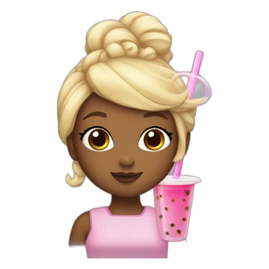 Princesse avec un bubble tea sticker