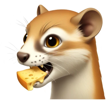 Ugly weasel eating cheesw sticker