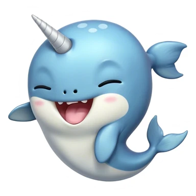 Cinematic Cute Yawning Cute Narwhal Portrait Emoji, Head tilted slightly with a dramatic, wide-open yawn, showcasing a streamlined, elegant body with a gracefully curling tusk and sleepy, half-closed eyes, Simplified yet irresistibly adorable features, highly detailed, glowing with a soft, cozy oceanic glow, high shine, relaxed yet expressive, stylized with a hint of whimsical marine ease, soft glowing outline, capturing the essence of a drowsy yet affectionate cute narwhal that appears ready to stretch and yawn its way out of the screen! sticker