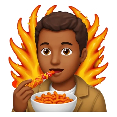 Mexican eating flamming hot Cheetos  sticker