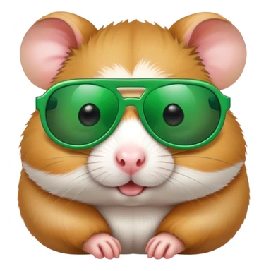 Hamster with Green sunglasses sticker