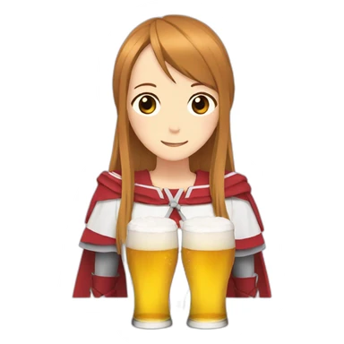 asuna drink a beer sticker