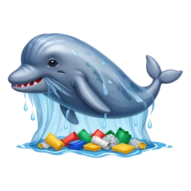 whale stuck in plastic waste bag sticker