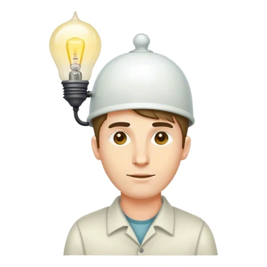 caucasian programmer with lamp on a head sticker