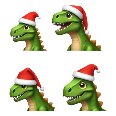 Dinosaur wearing santa hat sticker