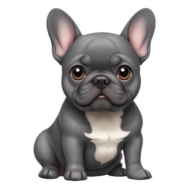 Dark gray frenchie sticker