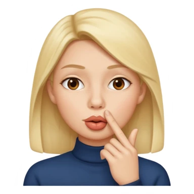 Silent face, shushing middle of face sticker