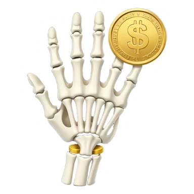 skeleton hand sticker