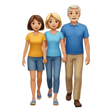 papa y mama caminando hacia el horizonte sticker