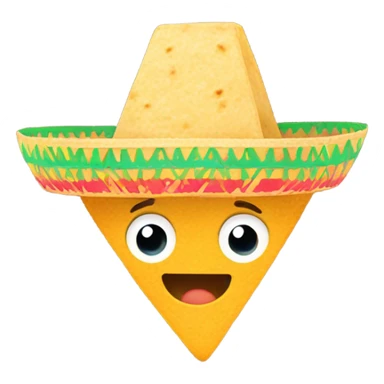 Tortilla chip wearing sombrero sticker