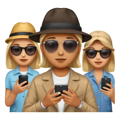 person searching something with iphone and people around sticker