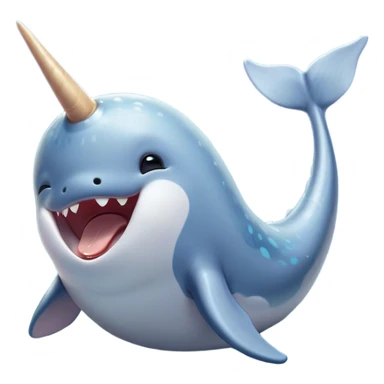 Cinematic Cute Yawning Cute Narwhal Portrait Emoji, Head tilted slightly with a dramatic, wide-open yawn, showcasing a streamlined, elegant body with a gracefully curling tusk and sleepy, half-closed eyes, Simplified yet irresistibly adorable features, highly detailed, glowing with a soft, cozy oceanic glow, high shine, relaxed yet expressive, stylized with a hint of whimsical marine ease, soft glowing outline, capturing the essence of a drowsy yet affectionate cute narwhal that appears ready to stretch and yawn its way out of the screen! sticker