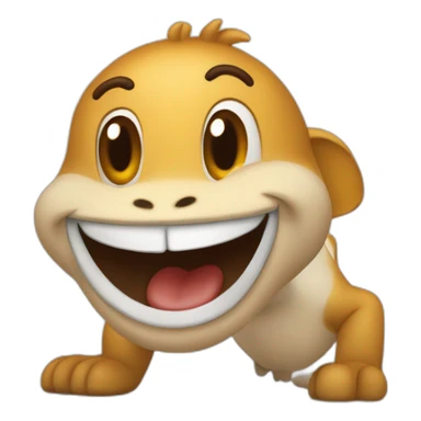 Crea un emoji con la cara de una rana saltando de alegria sticker