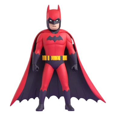 Batman wearing a red suit sticker