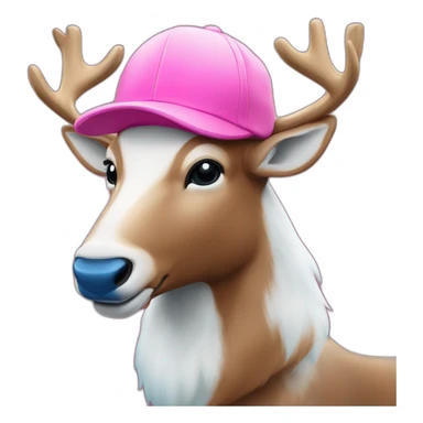 humanoid-reindeer-with-blue-nose-pink-hat sticker
