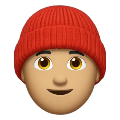 red bobble beany sticker