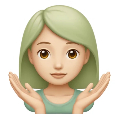Minimal wellness emoji representing tighter skin and firmness,
subtle lifting effect, smooth contours, calm and natural,
no beauty or cosmetic symbols, soft sage green color palette sticker