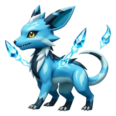 Glaceon-Salandit-Electrike-Zeraora-Fakémon-hybrid-creature (full body)  sticker