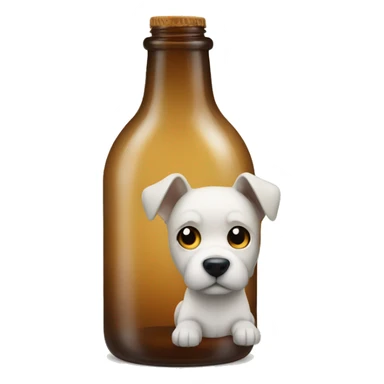 a dog inside of a bottle sticker
