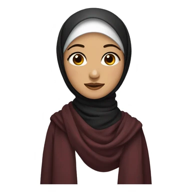 a girl wearing dark red scarf as hijabi with brown eyes and long eyelashes sticker