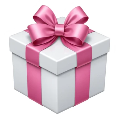 White present box with pink ribbon  sticker